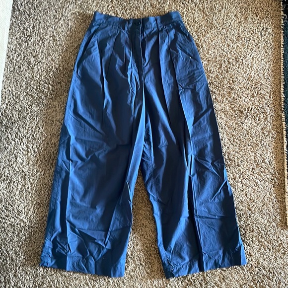 Wilfred Pants - Aritzia Wilfred Cotton High Rise Wide Leg Cropped Pants, size 4